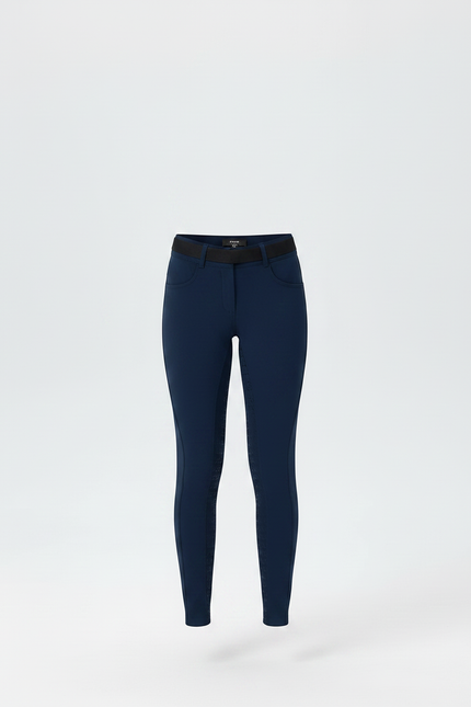 Pantalon Équitation Marine Enfant Ajusté Silicone - Polyester - vue 3