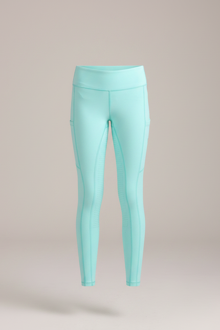 Pantalon Équitation Enfant Silicone Respirant Turquoise - Bleu Polyester - vue 3