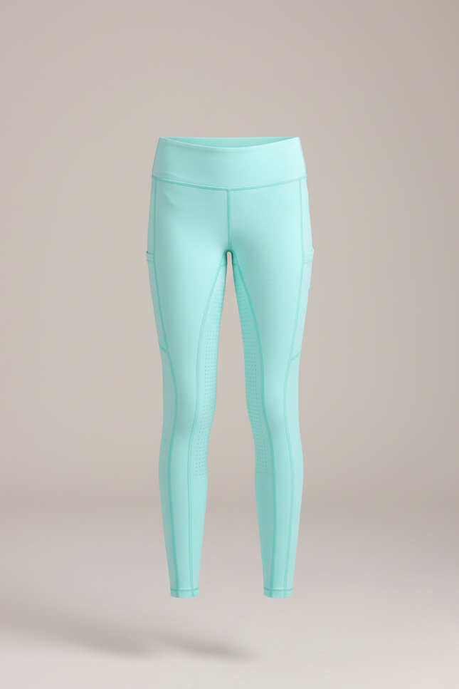 Pantalon Équitation Enfant Silicone Respirant Turquoise - Bleu Polyester - vue 3