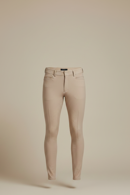 Pantalon Équitation Beige Homme Adhérent Silicone Stretch - Polyester - vue 3
