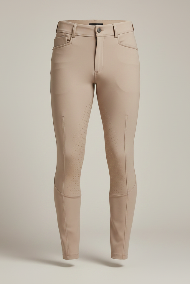 Pantalon Équitation Beige Homme Silicone Ajusté Respirant - Polyester - vue 3